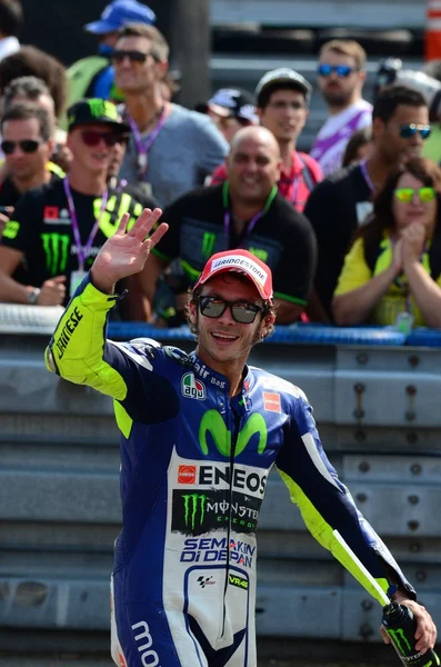 Valentino Rossi Yamaha Brno 2015 podio Foto Stock Royalty Free